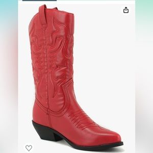 Soda Cowboy Boots in red